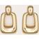 PrettyLittleThing Gold Chunky Rectangle Cut Out Statement Earrings - Yellow