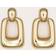 PrettyLittleThing Gold Chunky Rectangle Cut Out Statement Earrings - Yellow
