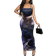 Shein Elegant Sexy Fitted Maxi Dress - Marble Print