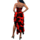 Shein Summer Butterfly Print Flowy Ruffle Trim Slit Bodycon Dress