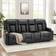 AECOJOY Recliner Manual RV Couch PU Home Theater Seating 3 Seater 1Table Sofa 87.6" 3 Seater