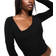 ASOS DESIGN Langärmliges Kurzes Baumwoll-Oberteil - Schwarz
