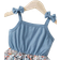 Shein Young Girl Butterfly Bow Tie Shoulder Splicing Flower Pattern Suspender Dress Party Kids Girls Summer Clothes