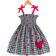 Shein Young Girl Summer Fashion Plaid Sling Dress With Cute Strawberry Print Embroidery Accent