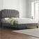 Yaheetech Dark Grey 5 Ft King Upholstered Bed Frame With Button-Tufted Adjustable Headboard And Wooden Slat Support - One Size 155 x 200cm