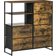 Homcom Kommode Mit 6 Stoff-Schubladen 2 Regale Rustikal-Braun Kommode 84x92cm