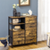 Homcom Kommode Mit 6 Stoff-Schubladen 2 Regale Rustikal-Braun Kommode 84x92cm