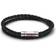 HUGO E-Doublebraid2-Bra Flettet Læderarmbånd Med Logolukning - Black