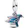 Pandora Hummingbird Double Dangle Charm - Silver/Purple