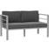 OutSunny All-Weather Garden Loveseat with Removable Cushions Charcoal Grey Outdoor Sofa