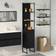 vidaXL Bathroom Cabinet Black Oak 33 x 33 x 185.5 cm