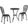 vidaXL 3-Piece Garden in Black Cast Aluminum Bistro Set, 1 Table incl. 2 Chairs