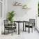 vidaXL Garden Chairs 2 Pcs with Cushions Black Poly Rattan Garden Dining Chair