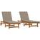 vidaXL Sun Loungers 2 Pcs with Wheels and Cushion Solid Wood Acacia