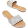 Shein Round Toe Rhinestone Flat Sandals
