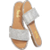 Shein Round Toe Rhinestone Flat Sandals
