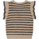 Shein Crochet Knit Striped Sweater Vest - Nutmeg Color