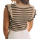 Shein Crochet Knit Striped Sweater Vest - Nutmeg Color