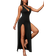 Shein Einfarbiges Damen Kleid mit asymmetrischem Ausschnitt, sexy ärmellos mit seitlichem Beinschlitz, Cut Out Details, ideal für den Sommer