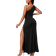 Shein Einfarbiges Damen Kleid mit asymmetrischem Ausschnitt, sexy ärmellos mit seitlichem Beinschlitz, Cut Out Details, ideal für den Sommer