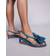 River Island 3D Flower Kitten Heel Flower Sandals - Blue
