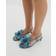 River Island 3D Flower Kitten Heel Flower Sandals - Blue