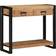 vidaXL Sort 90 x 33 x 75 cm Massivt Akacietræ Og Metal Konsolbord 33x90cm
