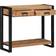 vidaXL Sort 90 x 33 x 75 cm Massivt Akacietræ Og Metal Konsolbord 33x90cm