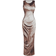 Shein Womens TieDye Print Fitted Dress Summer Long Dress Long Dress Green Dress