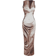 Shein Womens TieDye Print Fitted Dress Summer Long Dress Long Dress Green Dress