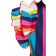 Shein Teen Girls' Woven Rainbow Stripe Pattern Ruffle Edge Casual Dress