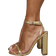 PrettyLittleThing Gold Wide Fit Pu Basic Strap Detail High Heeled Sandals, Yellow
