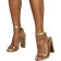 PrettyLittleThing Gold Wide Fit Pu Basic Strap Detail High Heeled Sandals, Yellow