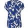 Yours Curve Textured Abstract Print Top - Blue