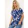 Yours Curve Textured Abstract Print Top - Blue