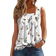 Shein Ladies Feather Printed Square Neck Sleeveless Simple Daily Tank Top Multicolor L,M,S,XL