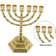 BRTAGG 7 Branch Menorah Jerusalem Temple 12 Tribes of Israel Menorah with Aaron Rod Manna Multicolour Candle Holder 12.7cm