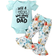 Shein Blue Alphabet Print Crop Bodysuit And Flower Print Flared Pants Baby Girl Outfit