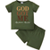 Shein Baby Boys Handsome English Printed Short Sleeve Top And Shorts Set Summer
