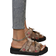 Shein New Arrival Women Fashionable And Comfortable Wedge Heel Platform Sandals With Double Straps, Gold Bat Buckle And Flower Design Buckle, Round Toe, Ope