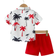 Shein Baby Boy Casual Coconut Tree Print Short Sleeve Shirt And Shorts Set Suitable For Holiday Summer