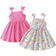Shein pcs Baby Girls Casual Solid Color Ditsy Floral Strap Dress Perfect For Summer