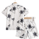 Shein Young Boy Coconut Tree Print Shirt Shorts Without Tee