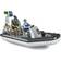 Bruder 62733 – Bworld Dinghy Officers, Divers & Accessories – 1:16 Rescue Service Lifeguard Police Boat Water Toy, Multicoloured