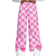 Shein Tween Girls Fashion Plaid Print Jeans - Washed Denim