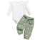 Shein Autumn And Winter New Baby White Ruffle Long Sleeve Daisy Floral Trousers TwoPiece Set Of Baby Girl Clothes