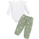 Shein Autumn And Winter New Baby White Ruffle Long Sleeve Daisy Floral Trousers TwoPiece Set Of Baby Girl Clothes