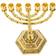 BRTAGG 7 Branch Menorah Jerusalem Temple 12 Tribes of Israel Menorah with Aaron Rod Manna Multicolour Candle Holder 12.7cm