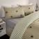 OHS Bee Striped Duvet Cover Green, Beige (230x220cm)