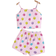 Shein Tween Girls Summer Cute Smiling Face Pattern Knitted Flame Retardant Pajamas Set With Tank Top And Shorts